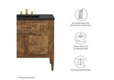 EEI-6450-BLK-BRN Elysian 36" Wood Bathroom Vanity By Modway
