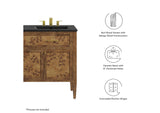 EEI-6457-BLK-BRN Elysian 48" Wood Double Sink Bathroom Vanity By Modway