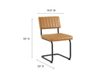 EEI-6470-BLK-TAN Parity Vegan Leather Dining Side Chairs Set Of 2 By Modway