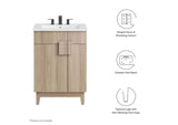 EEI-6482-WHI-OAK Miles 24" Bathroom Vanity By Modway