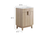 EEI-6482-WHI-OAK Miles 24" Bathroom Vanity By Modway