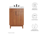 EEI-6482-WHI-WAL Miles 24" Bathroom Vanity By Modway