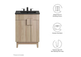 EEI-6483-BLK-OAK Miles 24" Bathroom Vanity By Modway