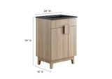 EEI-6483-BLK-OAK Miles 24" Bathroom Vanity By Modway