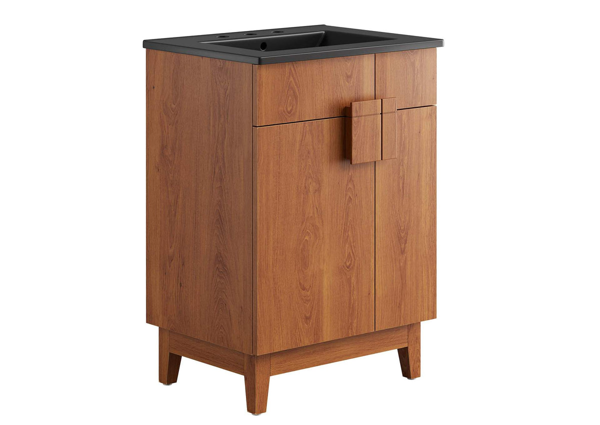 EEI-6483-BLK-WAL Miles 24" Bathroom Vanity By Modway
