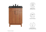 EEI-6483-BLK-WAL Miles 24" Bathroom Vanity By Modway