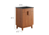 EEI-6483-BLK-WAL Miles 24" Bathroom Vanity By Modway