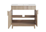 EEI-6484-WHI-OAK Miles 36" Bathroom Vanity By Modway