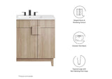 EEI-6484-WHI-OAK Miles 36" Bathroom Vanity By Modway