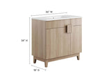 EEI-6484-WHI-OAK Miles 36" Bathroom Vanity By Modway