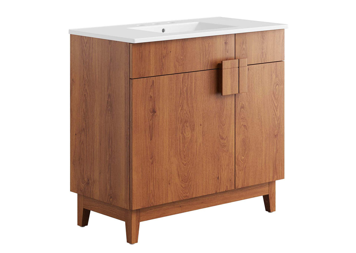 EEI-6484-WHI-WAL Miles 36" Bathroom Vanity By Modway