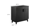 EEI-6485-BLK-BLK Miles 36" Bathroom Vanity By Modway