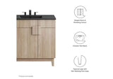 EEI-6485-BLK-OAK Miles 36" Bathroom Vanity By Modway