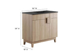 EEI-6485-BLK-OAK Miles 36" Bathroom Vanity By Modway