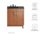 EEI-6485-BLK-WAL Miles 36" Bathroom Vanity By Modway