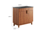 EEI-6485-BLK-WAL Miles 36" Bathroom Vanity By Modway