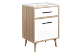 EEI-6498-WHI-OAK Maverick 24" Bathroom Vanity By Modway
