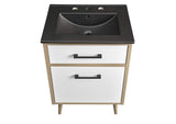 EEI-6499-BLK-OAK Maverick 24" Bathroom Vanity By Modway
