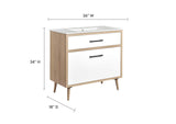 EEI-6500-WHI-OAK Maverick 36" Bathroom Vanity By Modway