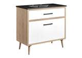 EEI-6501-BLK-OAK Maverick 36" Bathroom Vanity By Modway