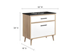 EEI-6501-BLK-OAK Maverick 36" Bathroom Vanity By Modway