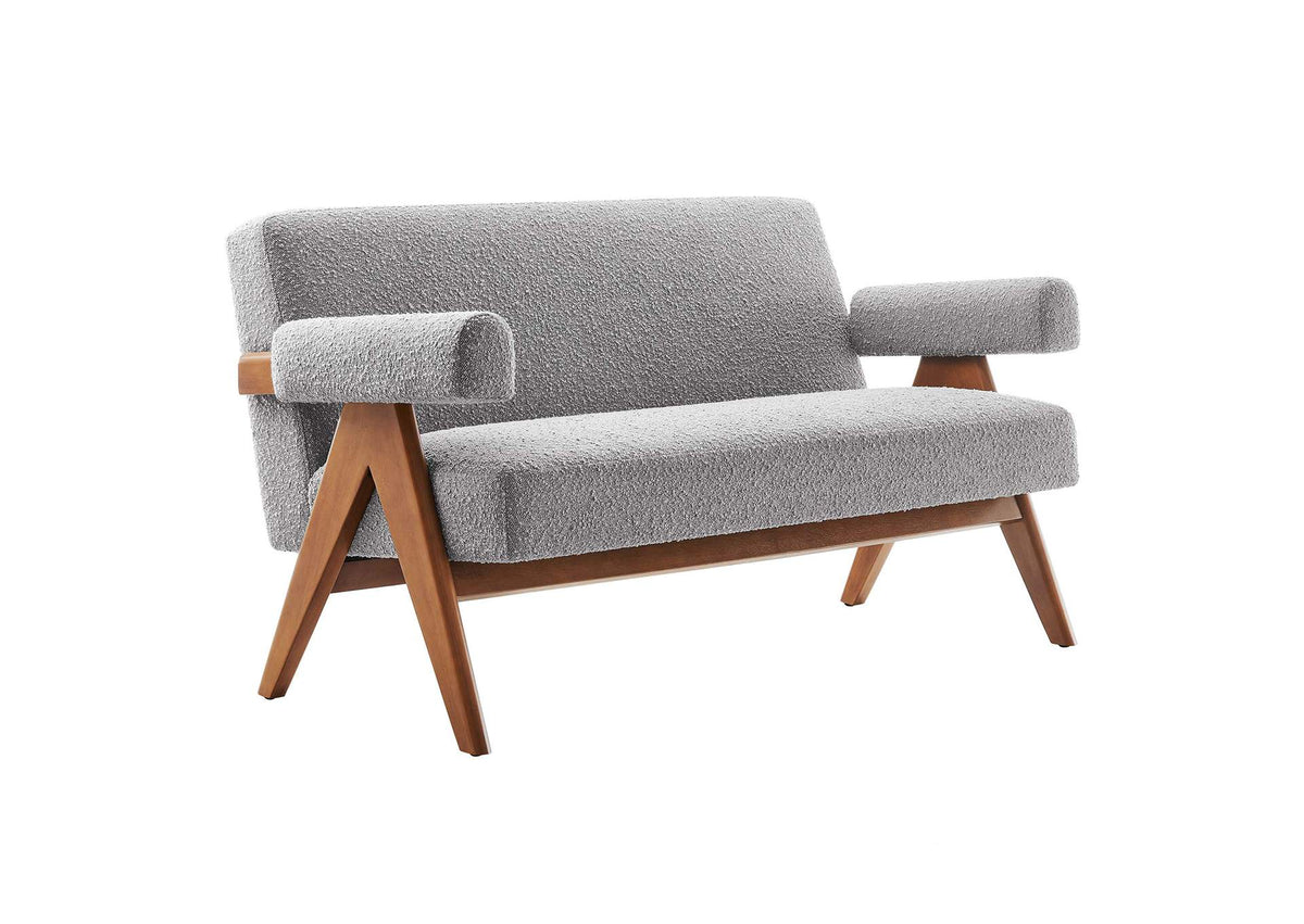 EEI-6504-LGR Lyra Boucle Fabric Loveseat By Modway