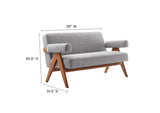 EEI-6504-LGR Lyra Boucle Fabric Loveseat By Modway