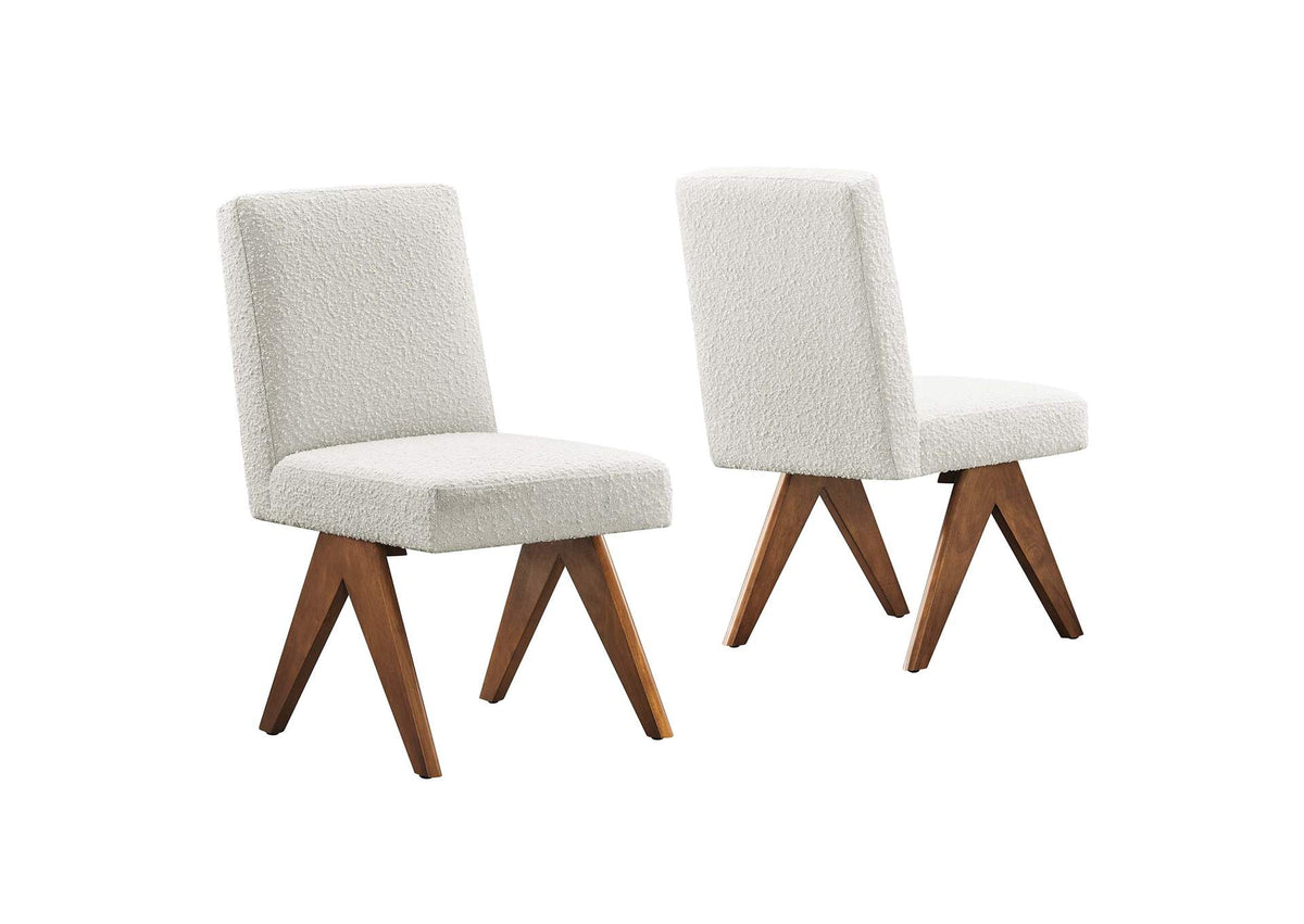 EEI-6508-IVO Lyra Boucle Fabric Dining Room Side Chair Set Of 2 By Modway