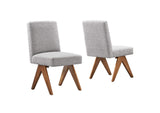 EEI-6508-LGR Lyra Boucle Fabric Dining Room Side Chair Set Of 2 By Modway