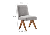 EEI-6508-LGR Lyra Boucle Fabric Dining Room Side Chair Set Of 2 By Modway