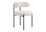 EEI-6516-IVO-BLK Albie Boucle Fabric Dining Chairs Set Of 2 By Modway