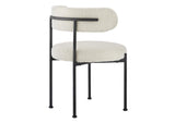 EEI-6516-IVO-BLK Albie Boucle Fabric Dining Chairs Set Of 2 By Modway