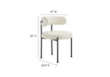 EEI-6516-IVO-BLK Albie Boucle Fabric Dining Chairs Set Of 2 By Modway