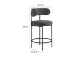 EEI-6518-CHA-BLK Albie Boucle Fabric Counter Stools Set Of 2 By Modway