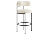 EEI-6520-IVO-BLK Albie Boucle Fabric Bar Stools Set Of 2 By Modway