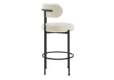 EEI-6520-IVO-BLK Albie Boucle Fabric Bar Stools Set Of 2 By Modway