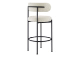 EEI-6520-IVO-BLK Albie Boucle Fabric Bar Stools Set Of 2 By Modway