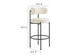 EEI-6520-IVO-BLK Albie Boucle Fabric Bar Stools Set Of 2 By Modway