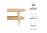 EEI-6526-OAK Torus Oval Coffee Table By Modway