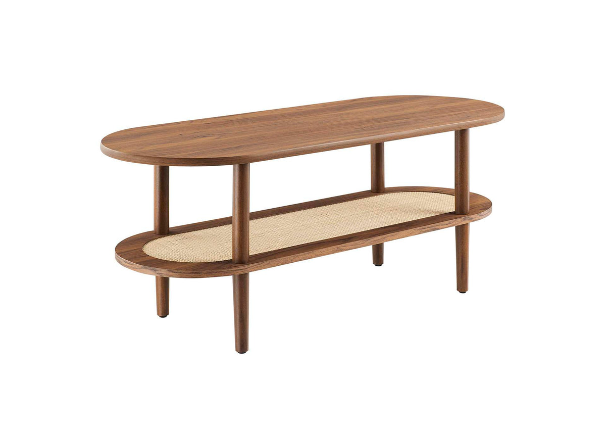EEI-6526-WAL Torus Oval Coffee Table By Modway