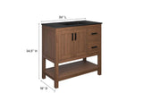 EEI-6535-WAL-BLK Ashlyn 36" Wood Bathroom Vanity By Modway
