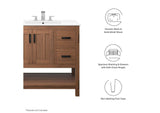 EEI-6535-WAL-WHI Ashlyn 36" Wood Bathroom Vanity By Modway