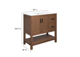 EEI-6535-WAL-WHI Ashlyn 36" Wood Bathroom Vanity By Modway