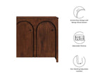 EEI-6536-WAL Appia 3-Door Arched Door Sideboard Storage Cabinet By Modway