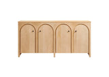EEI-6538-OAK Appia Wood Grain 4-Door Sideboard Storage Cabinet By Modway