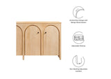 EEI-6538-OAK Appia Wood Grain 4-Door Sideboard Storage Cabinet By Modway