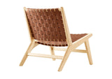 EEI-6542-NAT-BRN Saoirse Leather Wood Accent Lounge Chair By Modway