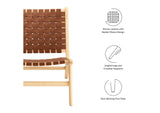 EEI-6542-NAT-BRN Saoirse Leather Wood Accent Lounge Chair By Modway