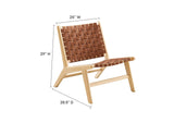 EEI-6542-NAT-BRN Saoirse Leather Wood Accent Lounge Chair By Modway