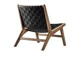 EEI-6542-WAL-BLK Saoirse Leather Wood Accent Lounge Chair By Modway